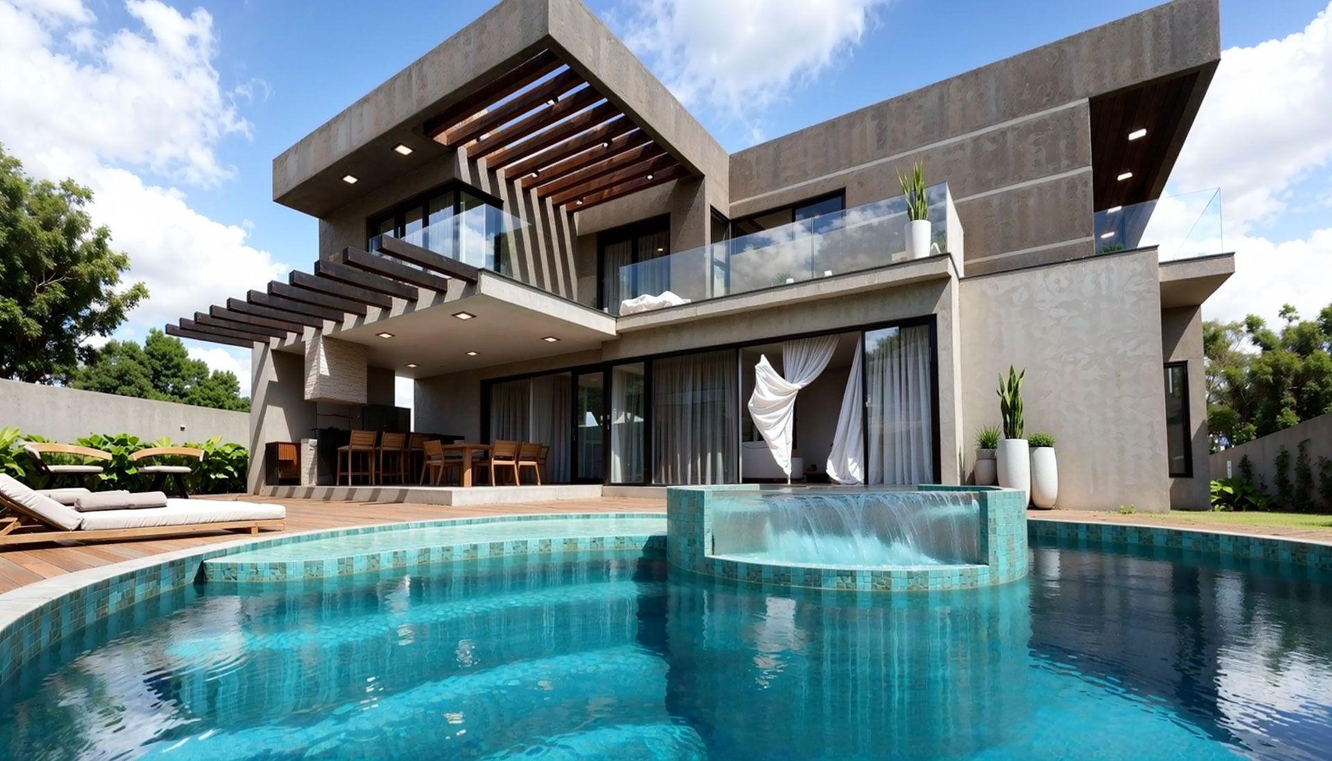 Área de lazer com piscina